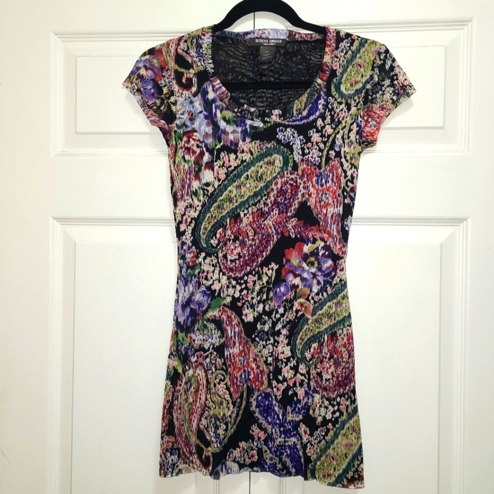 Y2K semi sheer floral‎ shirt size small